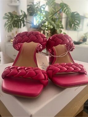 A New Day - Women's Braided Strap Pink Heeled Sandals (NWT / No Box)